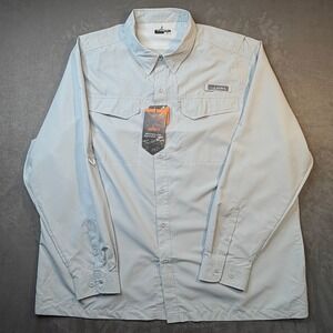 Habit Fishing Shirt Mens 2XL Grey Long Sleeve UPF 40+ Vented White Rock NWT